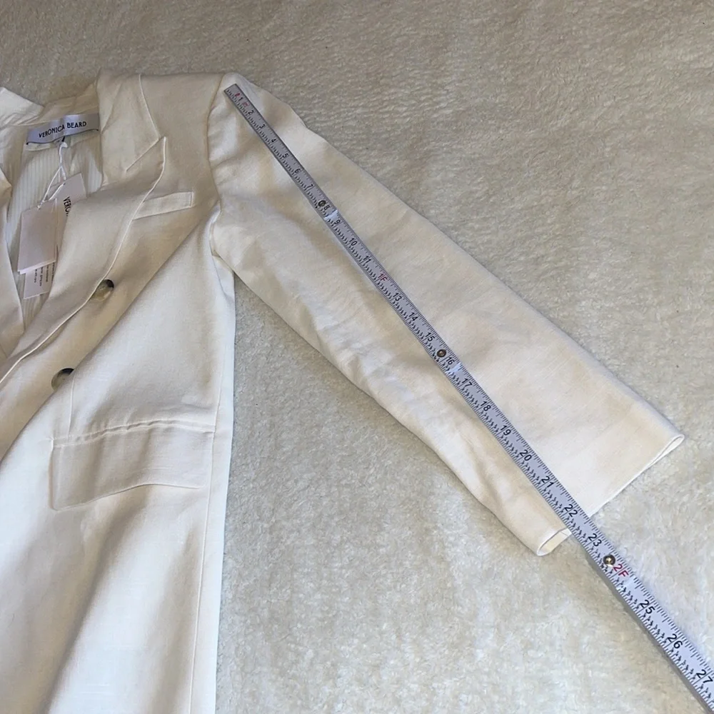 Veronica Beard Bexley Stretch-Linen Dickey Jacket - Size 10 - Picture 12 of 13